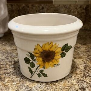 Zanesville Stoneware Sunflower Crock Flower Pot Planter